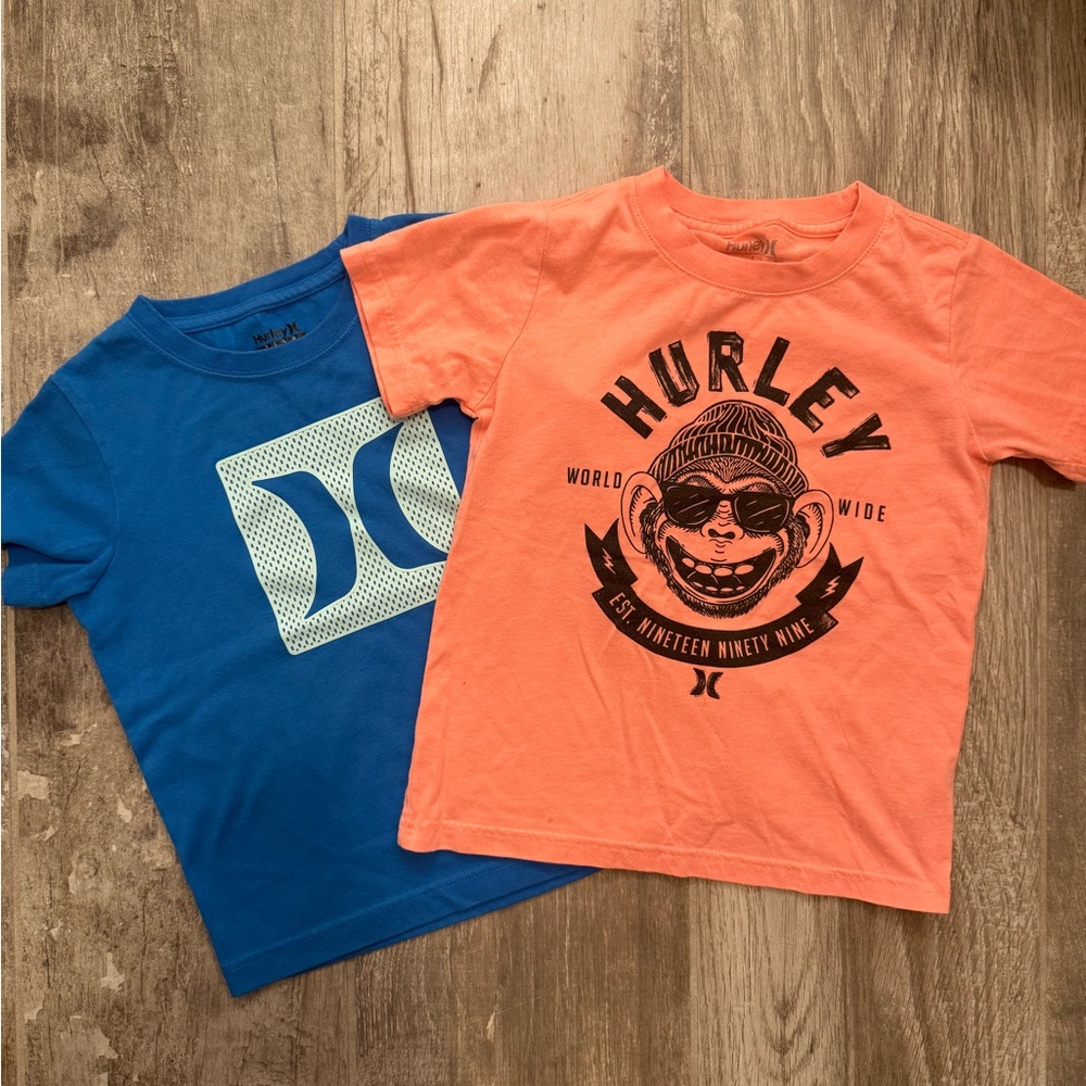 Hurley Kids' Tees in Vibrant Orange and Bold Blue